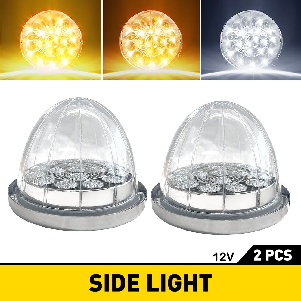 2pcs LED Watermelon Lights Indicator Turn Signal Side Marker Lamp Amber White EH