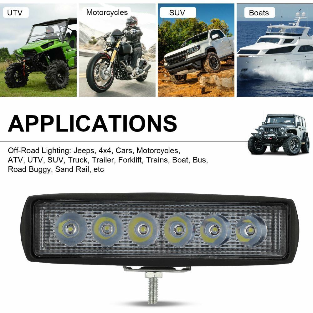 2X 6inch 48W LED Work Light Bar Spot Pods Fog Lamp Offroad SUV Driving Truck ATV