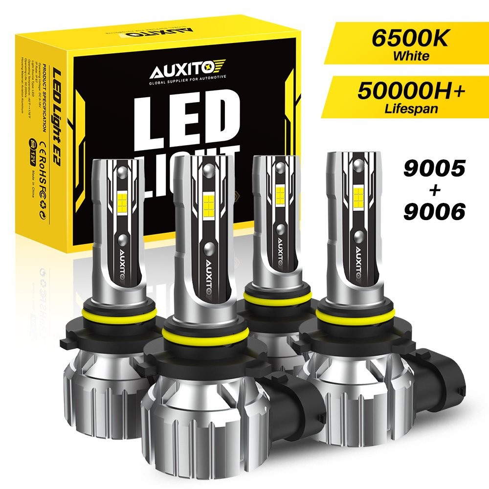 AUXITO 9005 9006 LED Headlight Bulbs Kit Hi Low Beam 100000LM 6500K White 4-10 X
