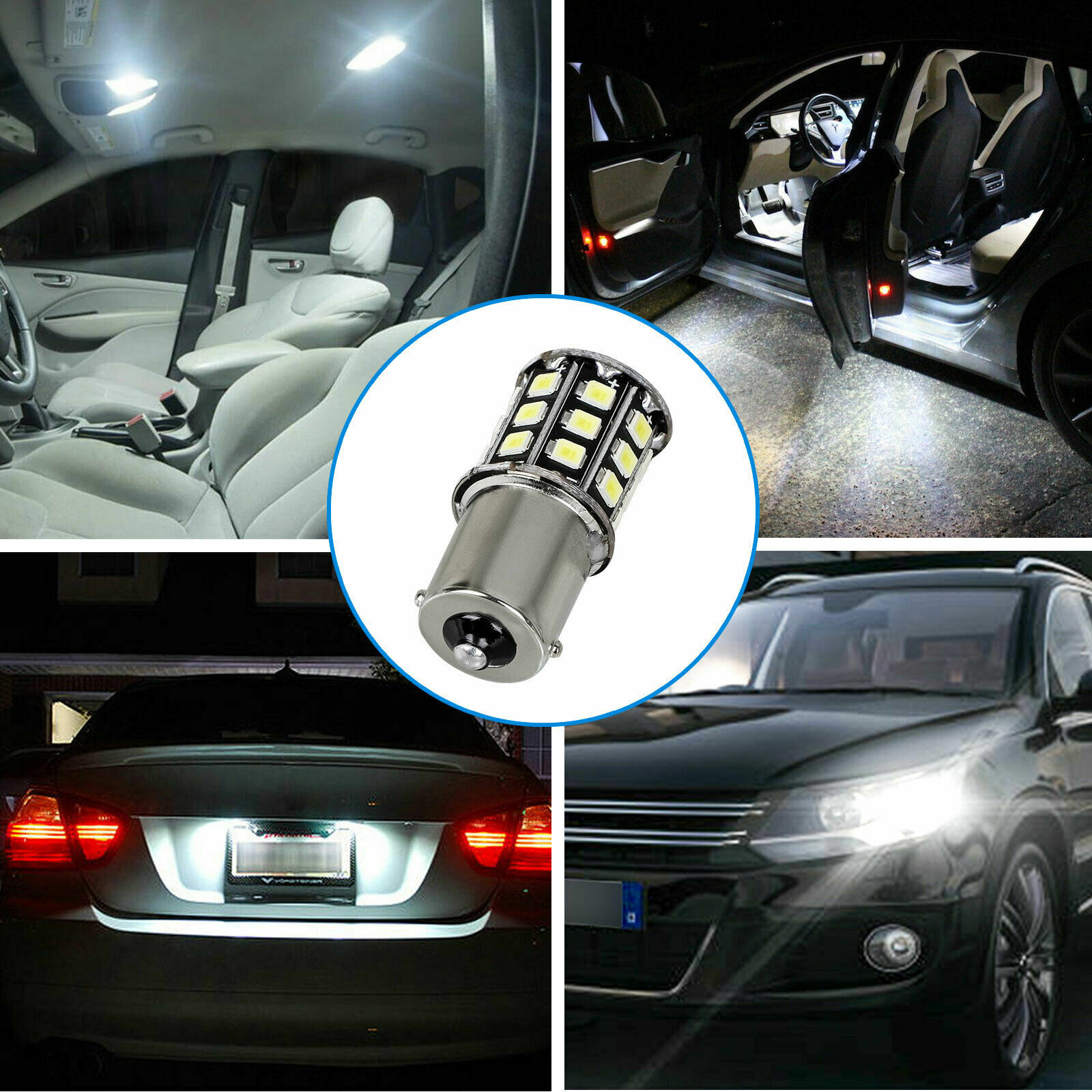 10pcs Super Bright White 1156 RV Trailer 33-SMD LED 1141 Interior Light Bulbs US
