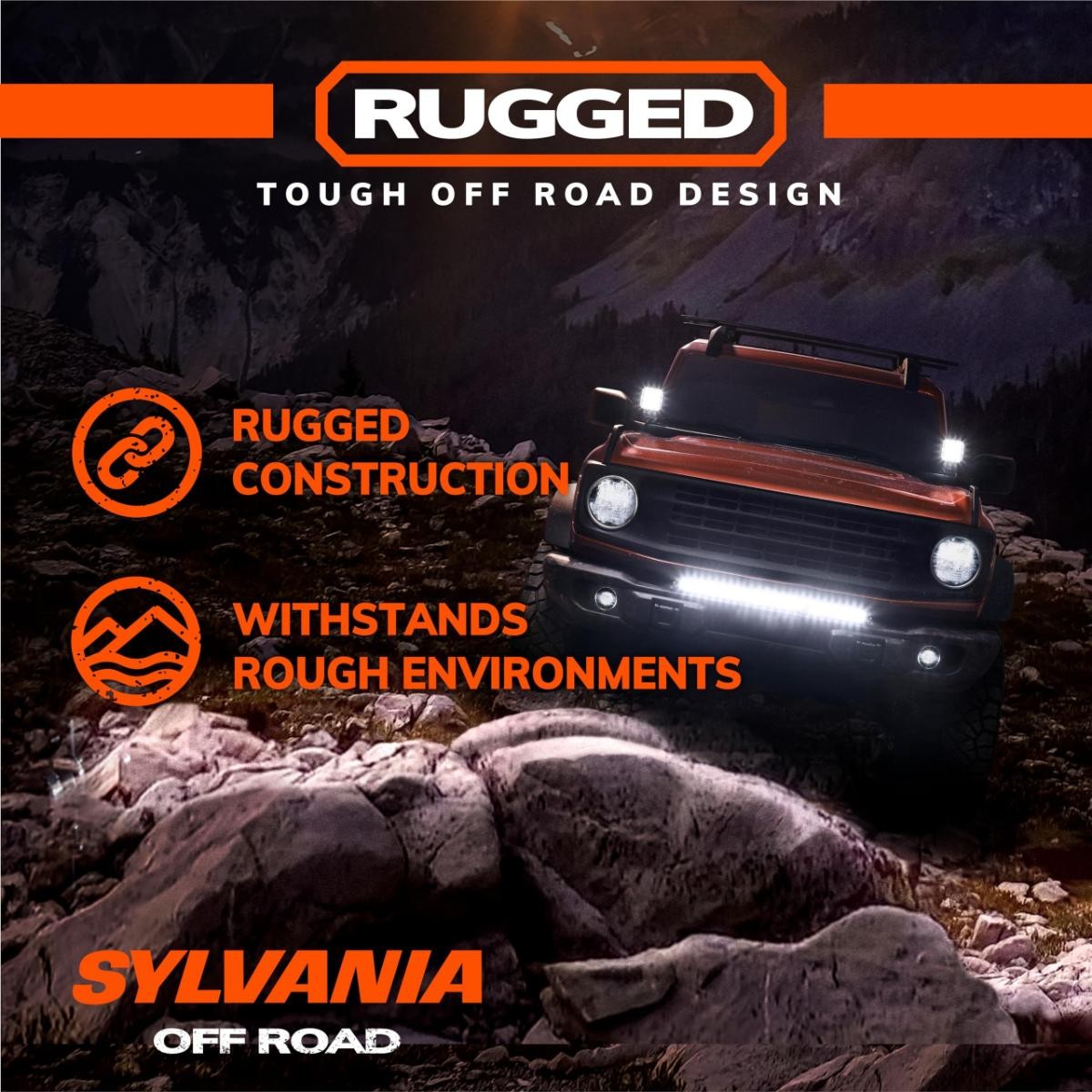 SYLVANIA Rugged 20 Inch Flood LED Light Bar – Lifetime Limited Warranty | LED