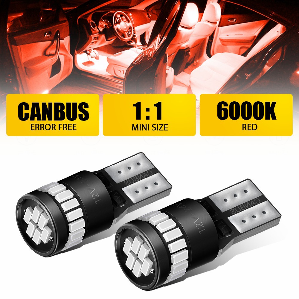 2 T10 921 158 168 2825 194 High Power Red 3014 LED Chips Interior Lights Bulbs A
