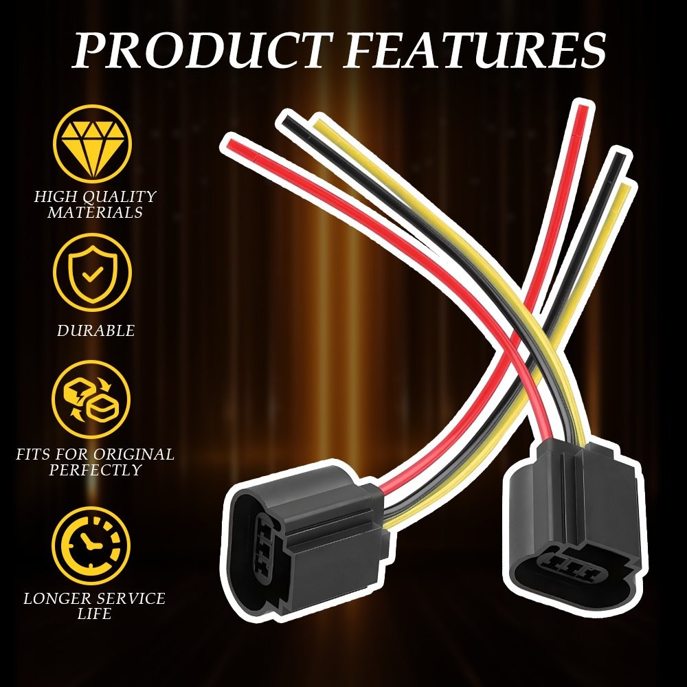 2X Harness Head Light Bulb Plug Repair Pigtail Socket Wire For Female P 9008 H13