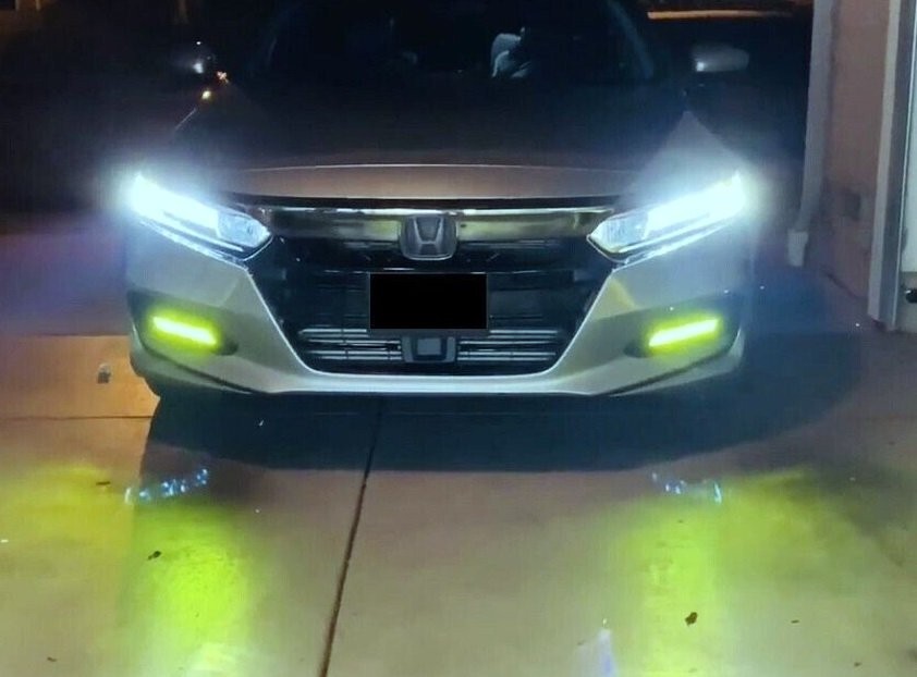 LED Kit F15 140W H11 Lime Yellow Two Bulbs Fog Light Replacement Plug Play Lamp