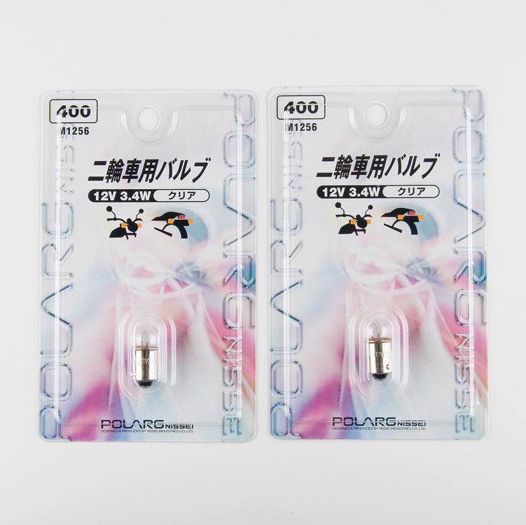 Polarg M1256 (400) 12V 3.4W G10 Clear Motorcycle Bulb / Made in Japan Quantity=2