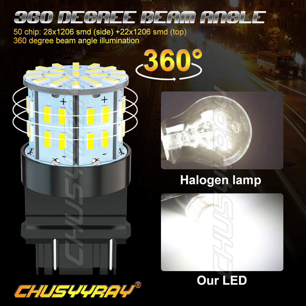 1000LM White 3156 3157 LED Reverse Backup Light Bulb For 2015-2021 Ford Mustang