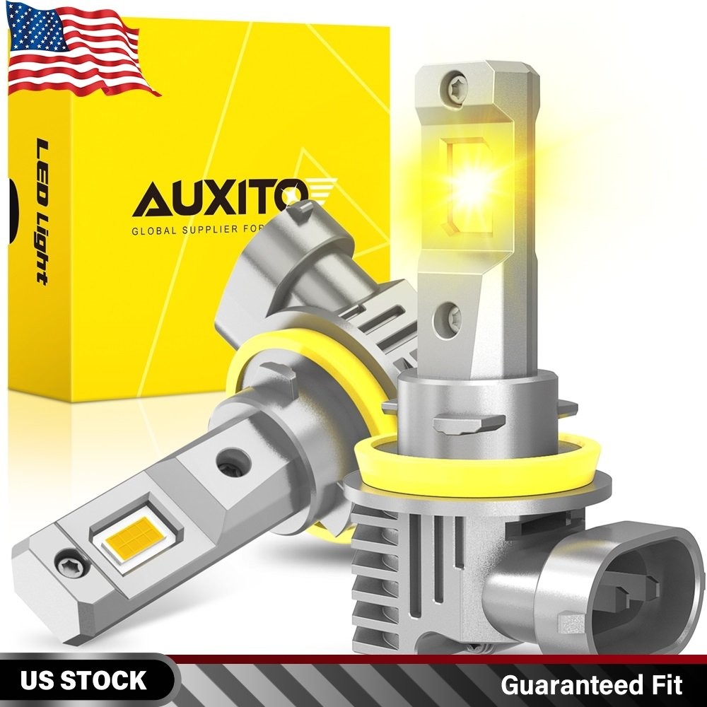 AUXITO H8 / H11 LED Headlight Bulbs 3000K Amber Yellow Super Bright Non-polarity