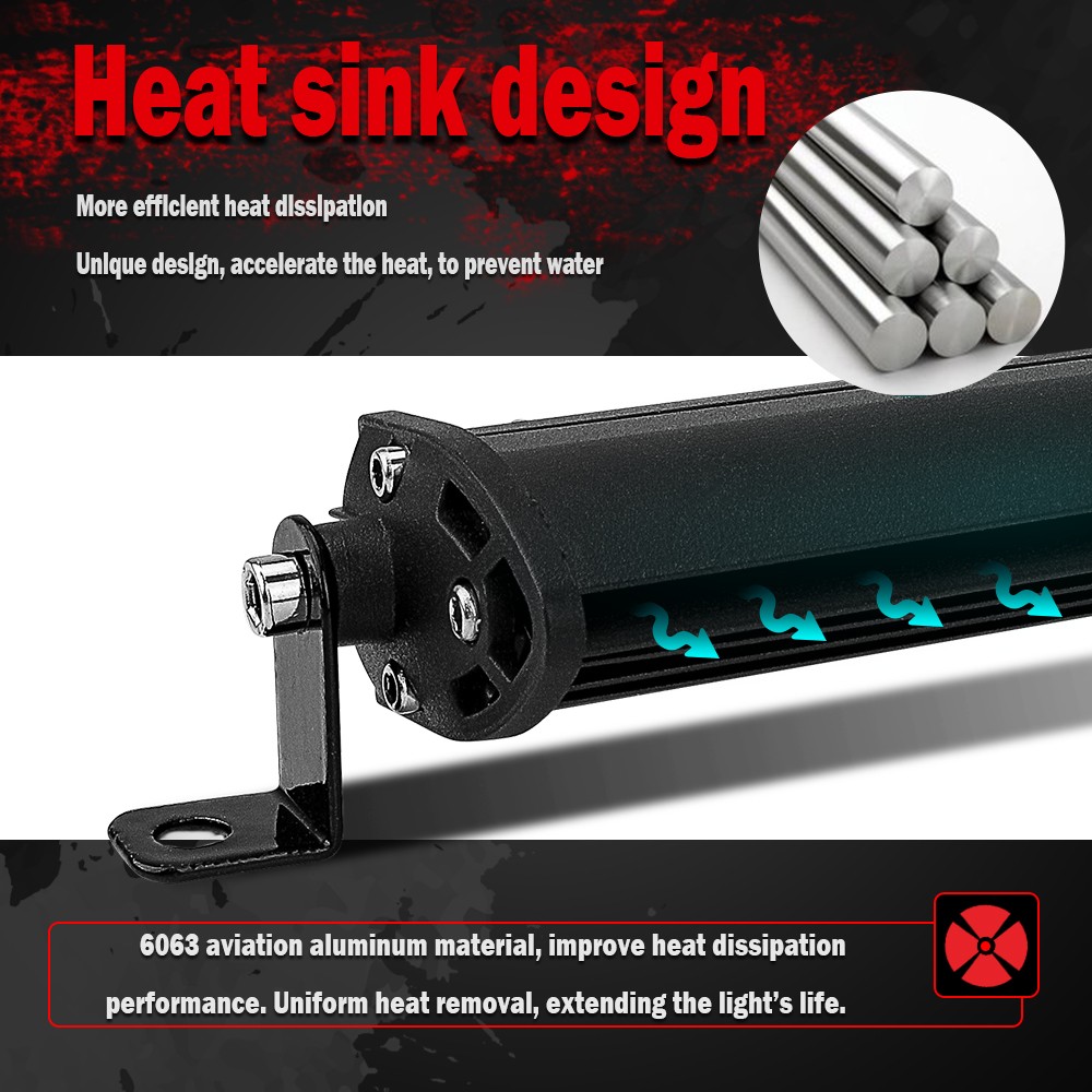 20″inch Chrome LED Light Bar 400W Single Row Slim Spot Flood Combo Truck UTV ATV