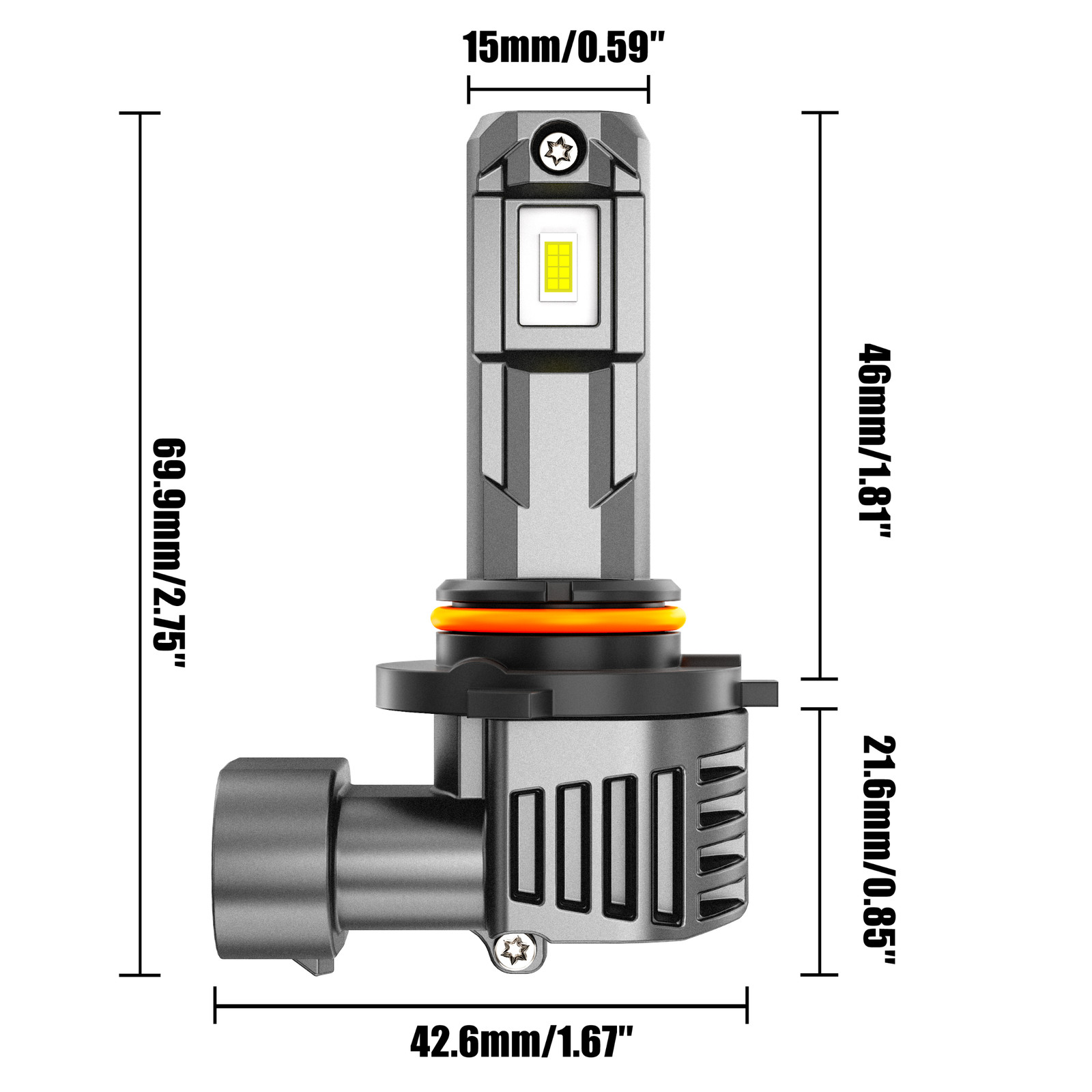 AUXBEAM 9012 LED Bulbs High Low Beam Headlight 60W 25000LM White Super Bright 2x