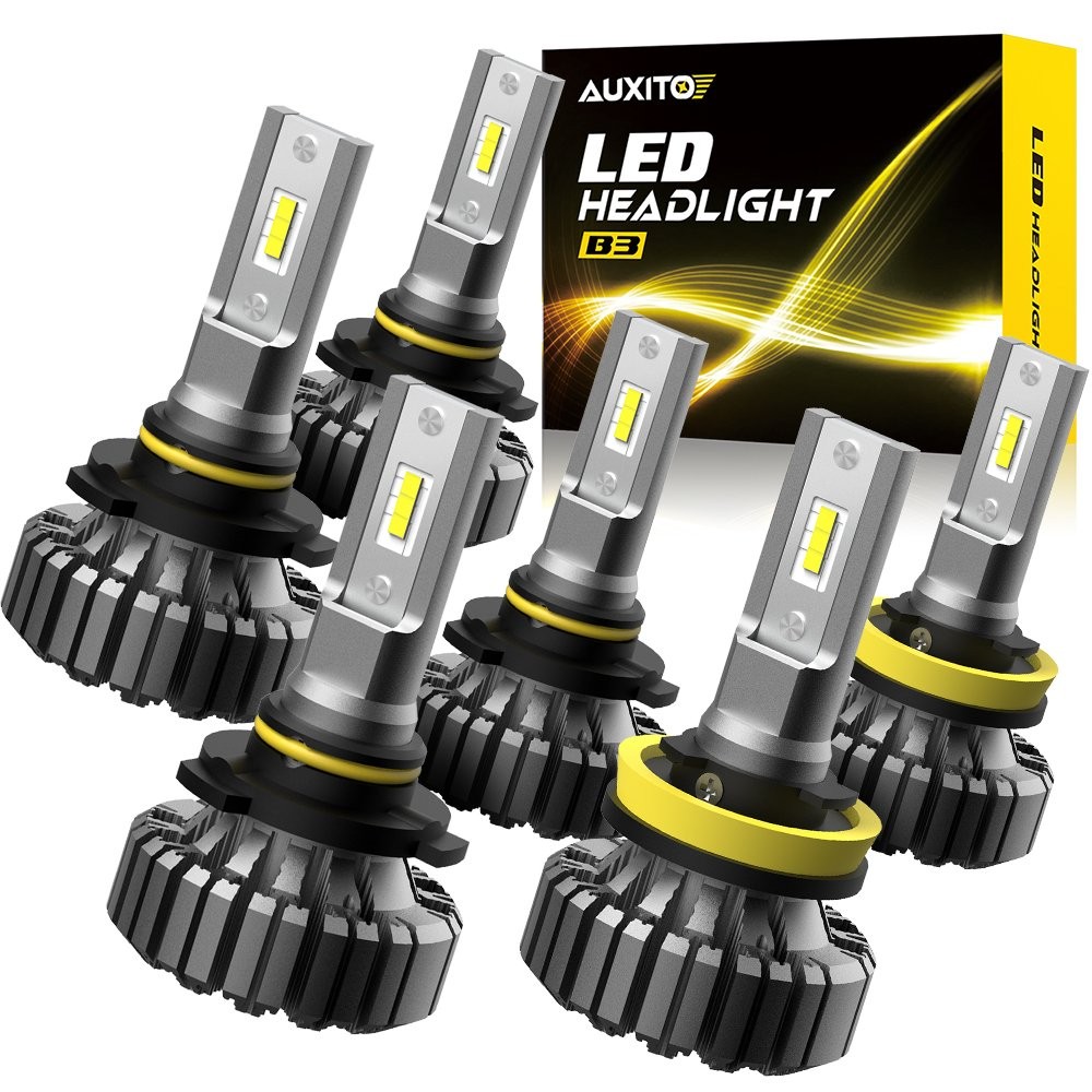 AUXITO White HB4 (9006) 9005(HB3) H11/H8 High Low beam LED Headlight Bulbs 6PCS