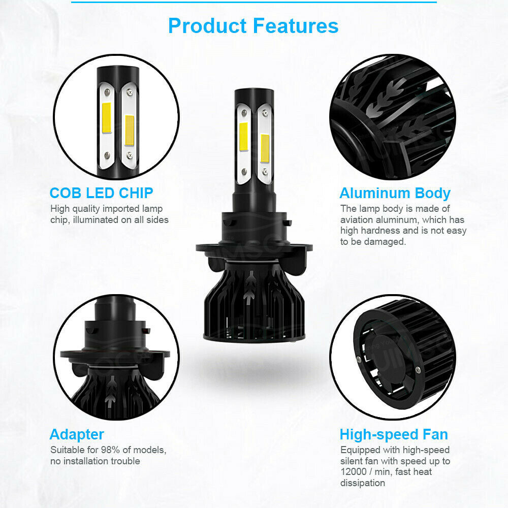 For Ford F-150 F150 2004-2008 – 4pc LED Headlight Fog Lights High&Low Beam Bulbs