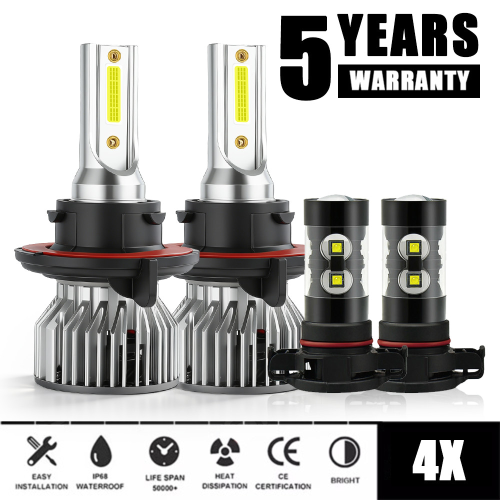 For 2008-2012 Ford Escape 4X LED Headlights Kit Hi/lo Beam Fog Light 6000K Bulbs