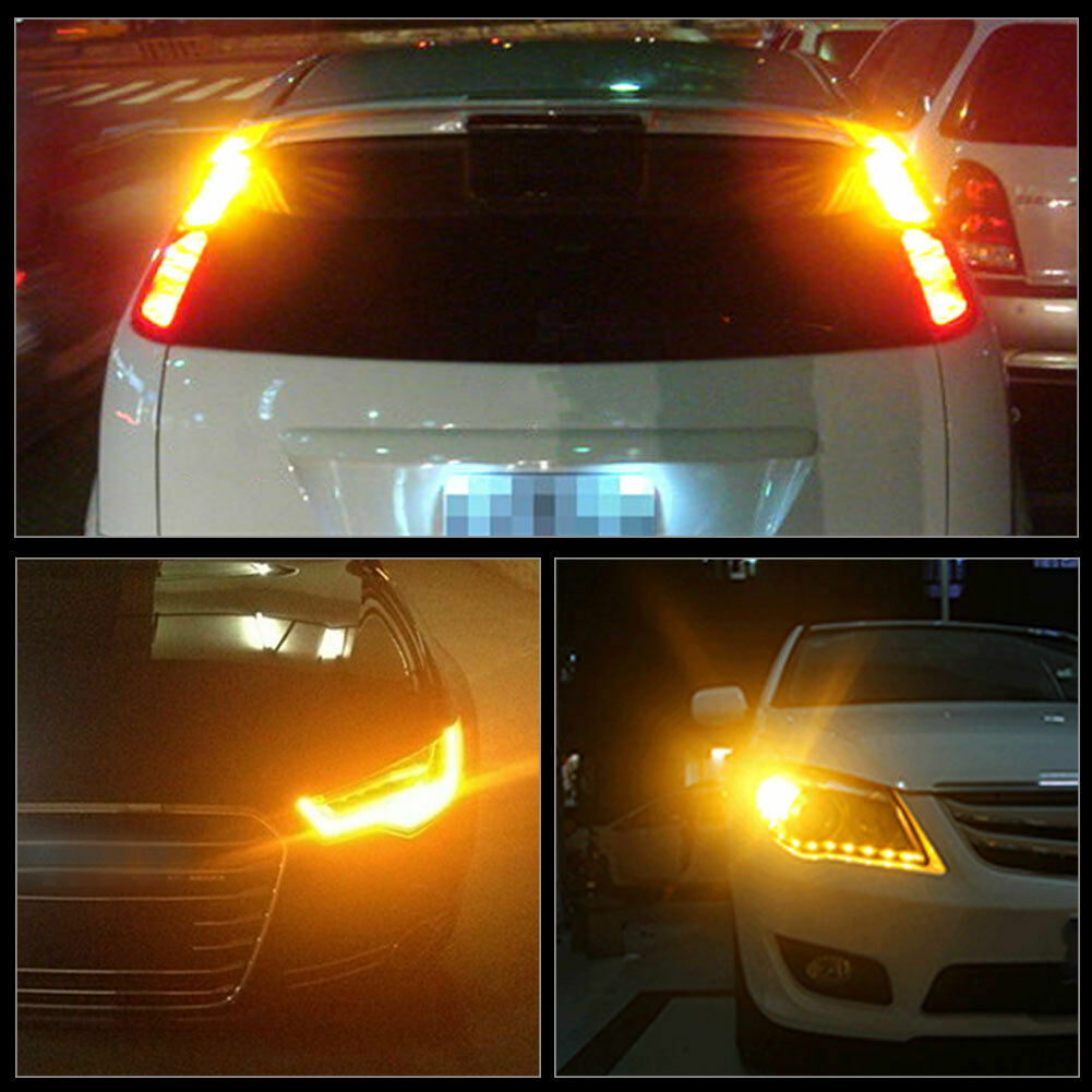 2x Amber 3157 1157 33 LED DRL Switchback Turn Signal Parking Light Bulbs 5630SMD