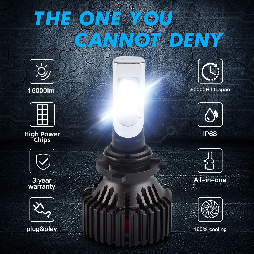 9006 LED Headlight Bulbs 6000K 16000LM For Chevrolet Tahoe 1995-2006 Bright Kit