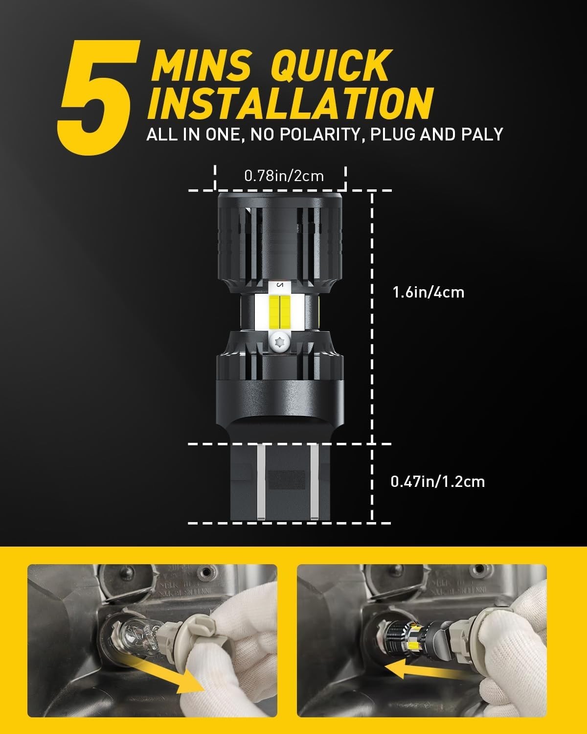 Versatile 7443 LED Bulb Fits Multiple Socket Types for Various Vehicle Models