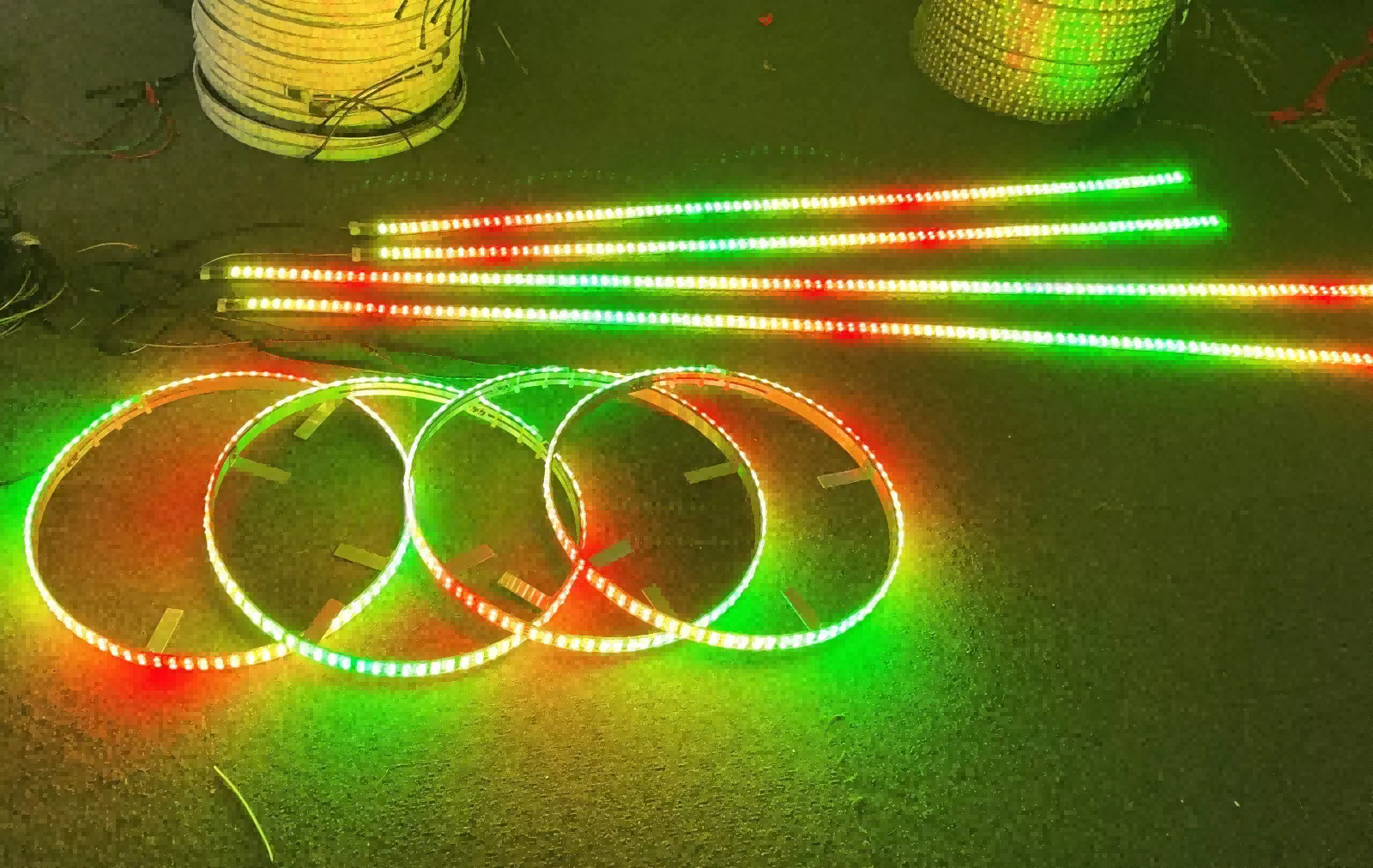 IP68 Waterproof 15.5″ Chasing LED Wheel Lights Underglow Kit 12V DC