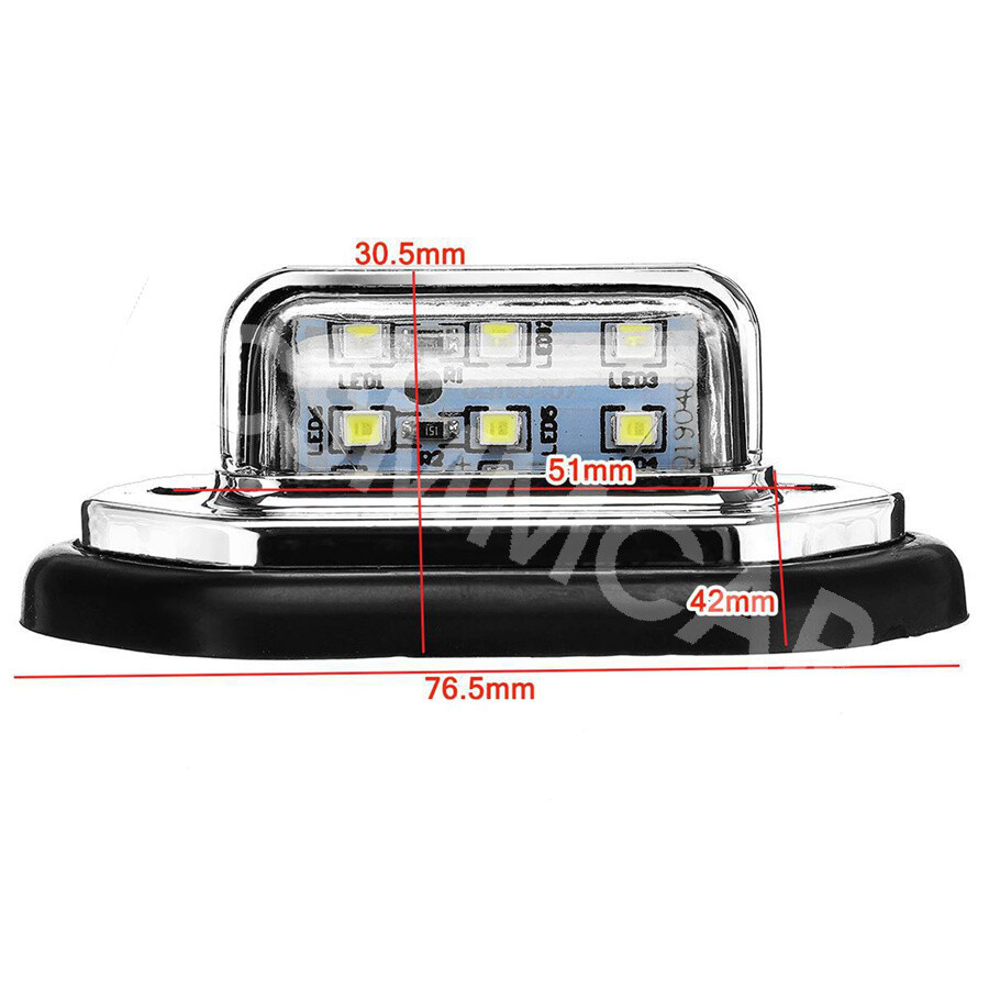 2 Pcs LED License Plate Lamp Tail Light For Car Boat Truck Waterproof 12-24V