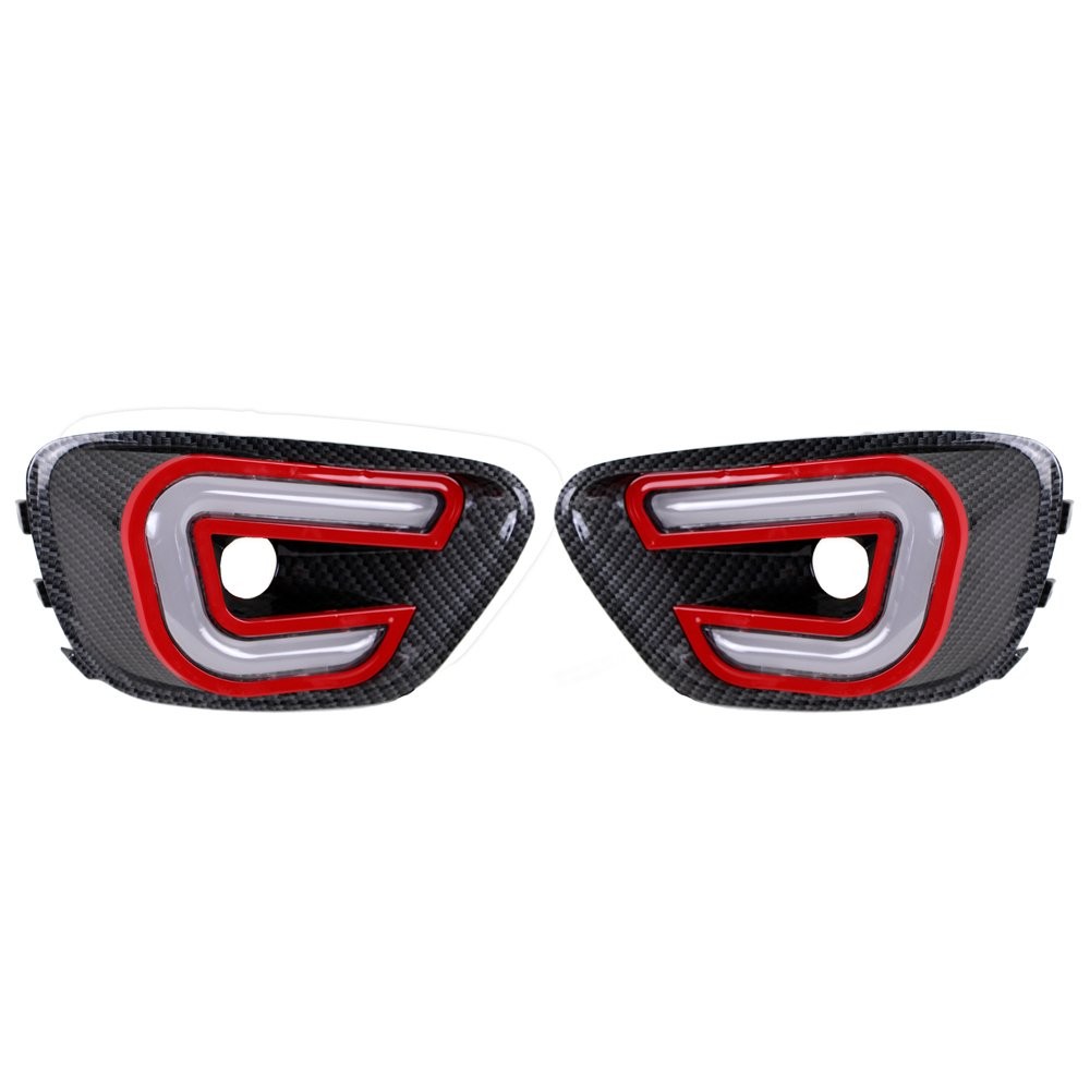 LED DRL Daytime Running Light Carbon Fiber Pattern Lamp For Jeep Compass W Turn