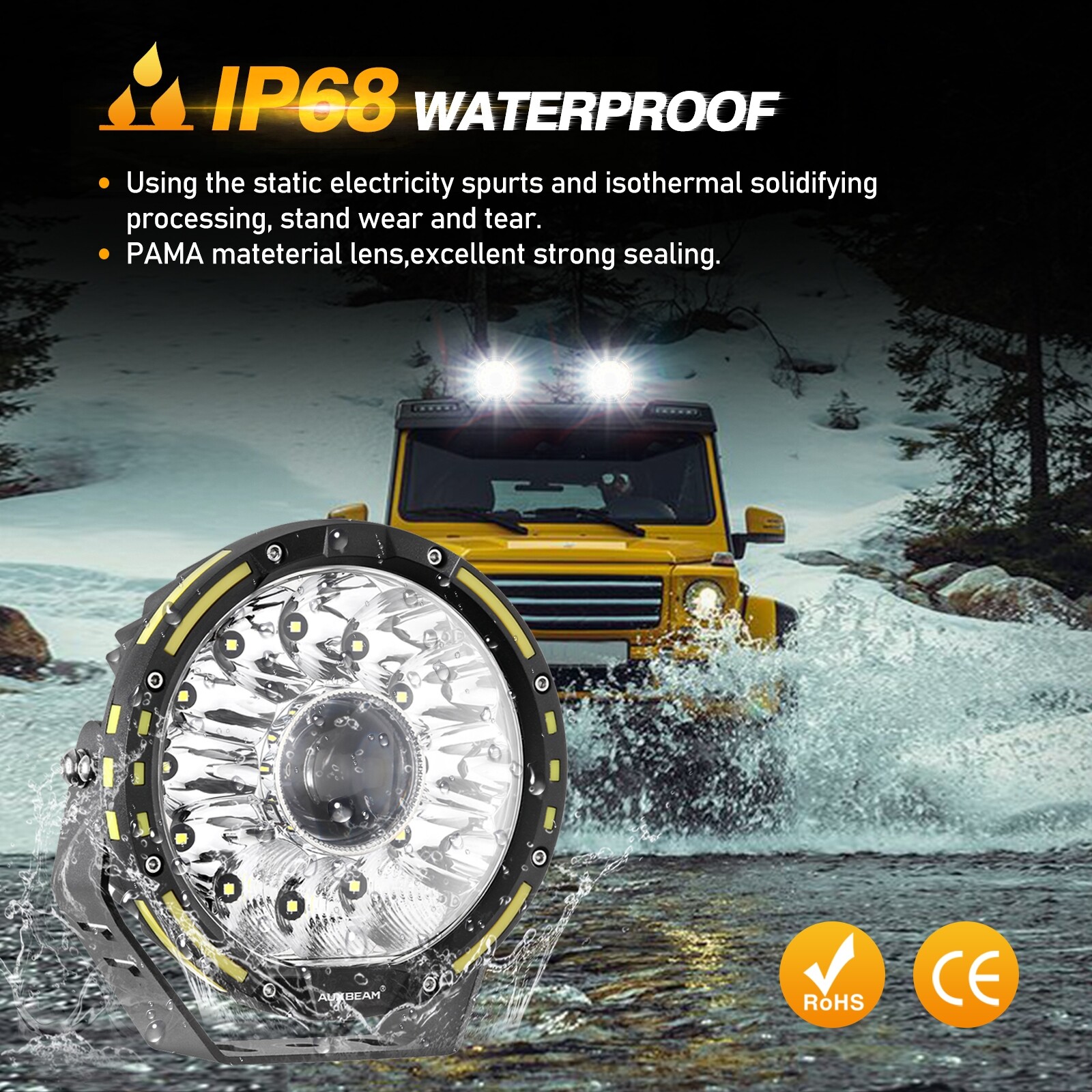 AUXBEAM 4x 360-PRO 720W 7″INCH LED Work Lights Pods Offroad Driving ATV UTV 4WD