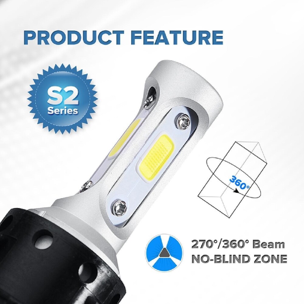 4/6 Sides H13 9008 High Low Beam LED Headlight Bulbs White 6000K Super Bright