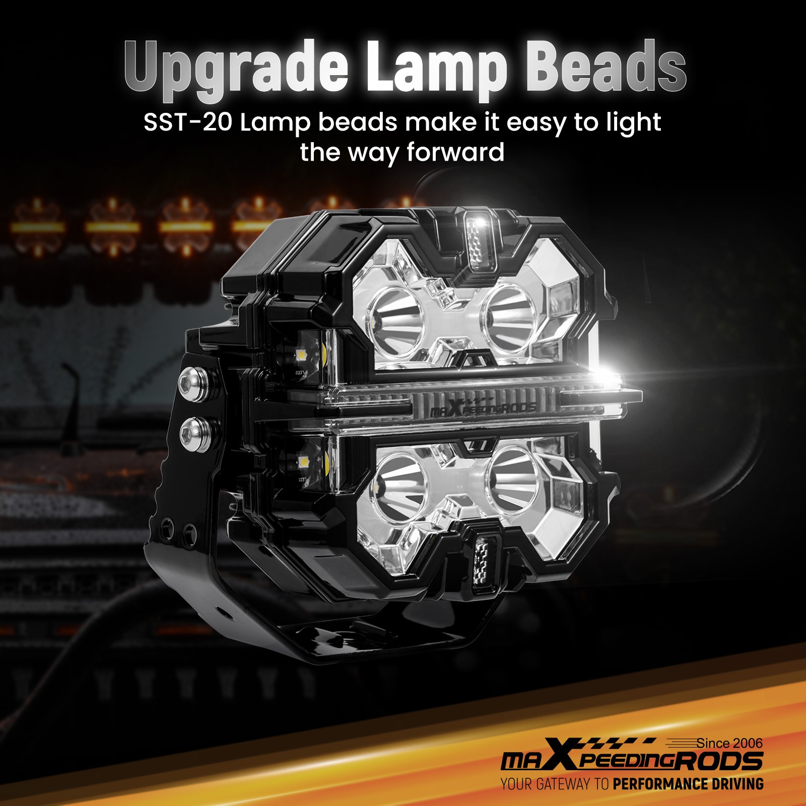 5″ Square LED Light Pods 178W Aluminum Housing Off Road Driving Lights DRL 178W