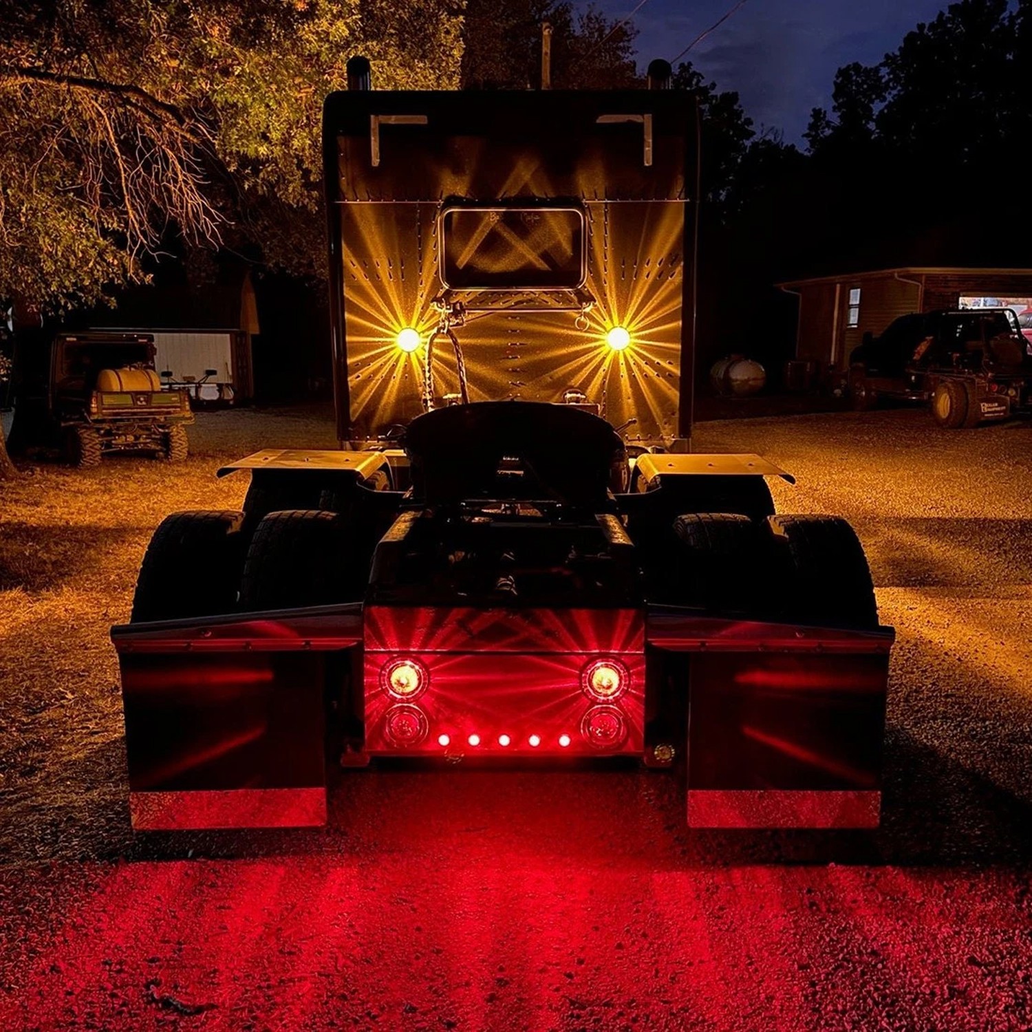 2x Amber LED Watermelon Lights Side Marker Truck Trailer Turn Signal Strobe Lamp