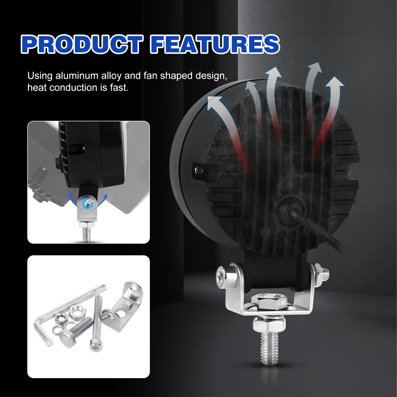 3 inch Round LED Work Light Bar Spot Pods Halo Lamp Fog Driving Offroad ATV 4WD