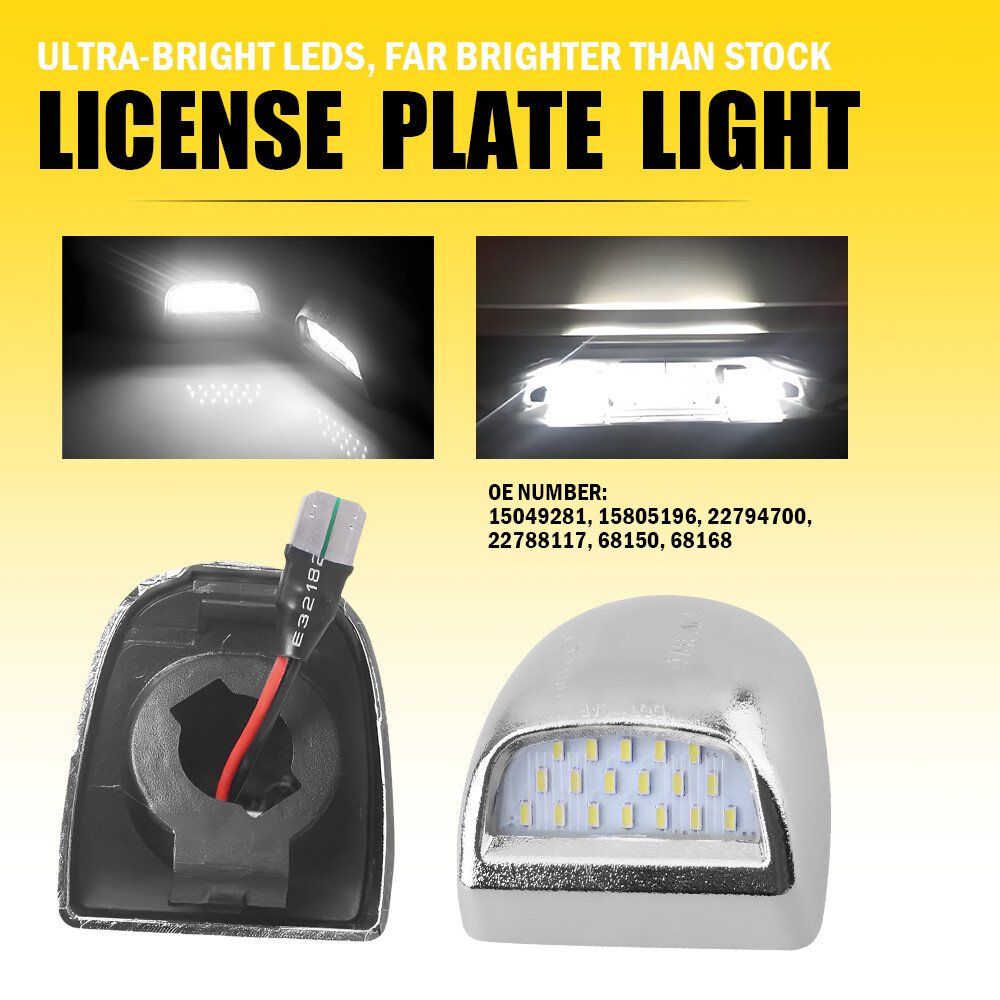 Chrome LED License Housing Plate For Lights Chevy Silverado 1500 3500 2500 99-13