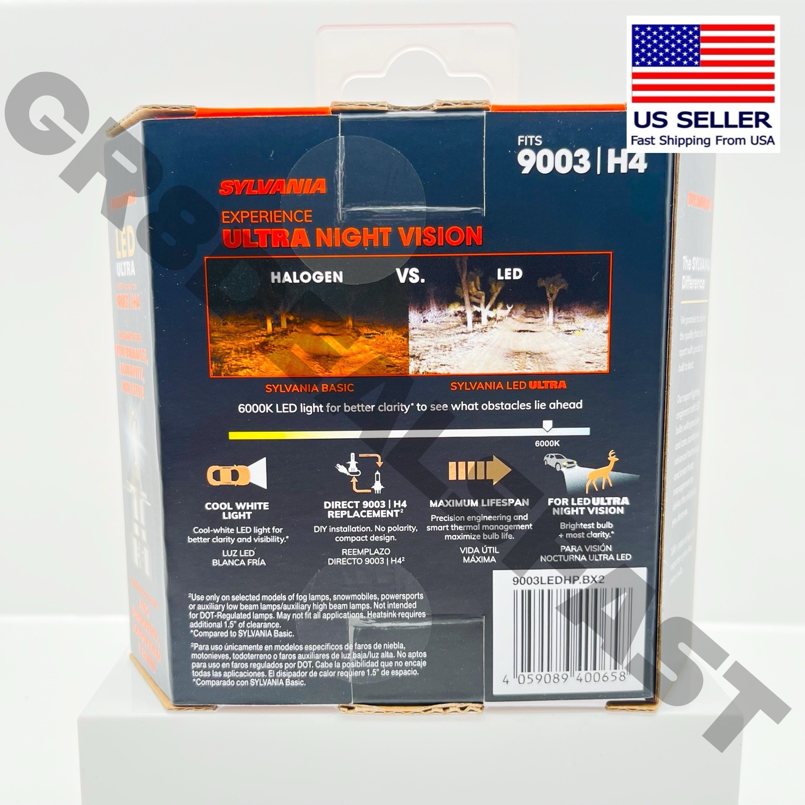 Sylvania 9003 H4 LED ULTRA Headlight Bulbs SUPER BRIGHT Lifetime Warranty NEW🔥