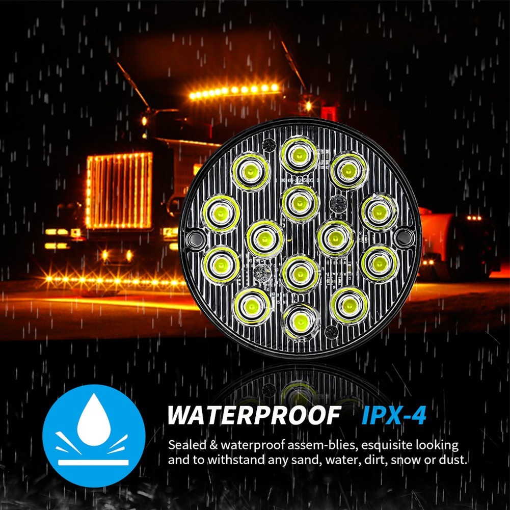 1 Piece Round LED Tail Light 16 LEDs 50000 Hours ABS Material High Quality