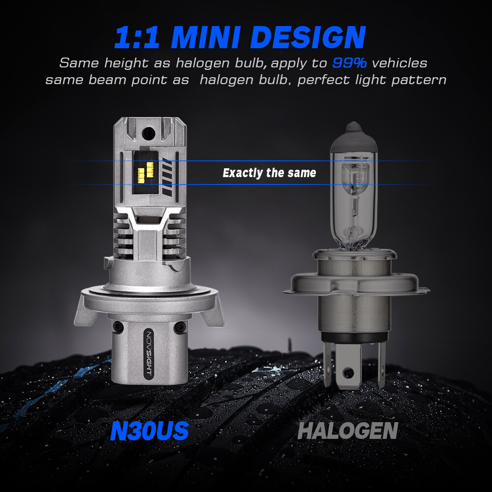 NOVSIGHT H13 LED Headlight Bulbs 12000LM High Low Beam Lamp 6500K High Bright