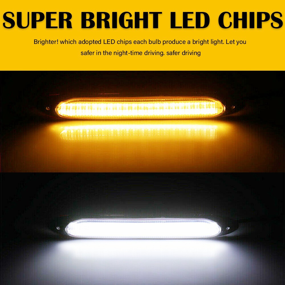 2pcs 6″ Dynamic Headlight DRL LED Daytime Running Turn Signal Light 6000K/3000K
