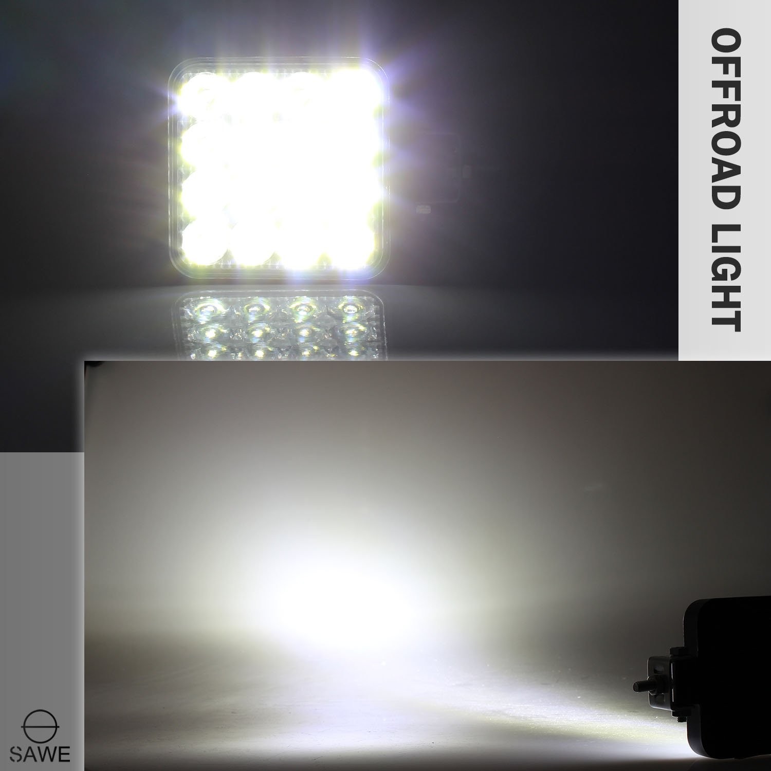 2 x 48W LED Work Light Truck OffRoad Tractor Flood Lights 12V 24V White ATV SUV