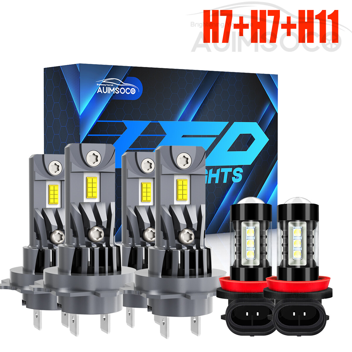 For Volkswagen Tiguan 2018-2019 Combo 6x LED Headlight High/Low Fog Light Bulbs