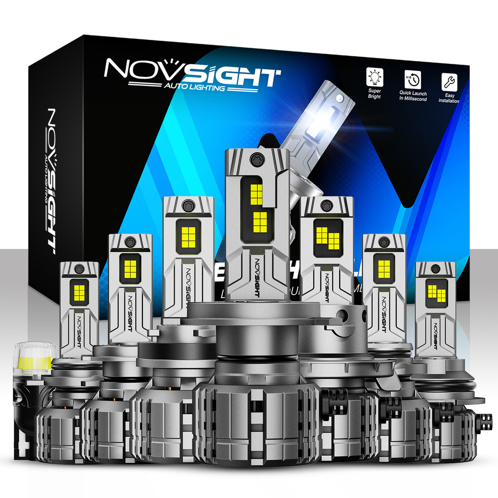 NOVSIGHT 9005 9006 9007 H4 H7 H11 H13 LED Headlight Bulbs IP68 Bright Lamp 200W