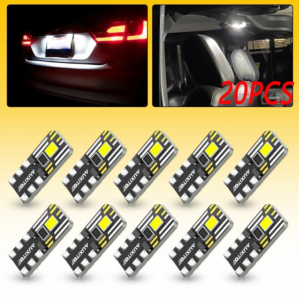 6500K White 200LM T10 194 168 2825 W5W 2LED License Plate Inside Map Trunk Light