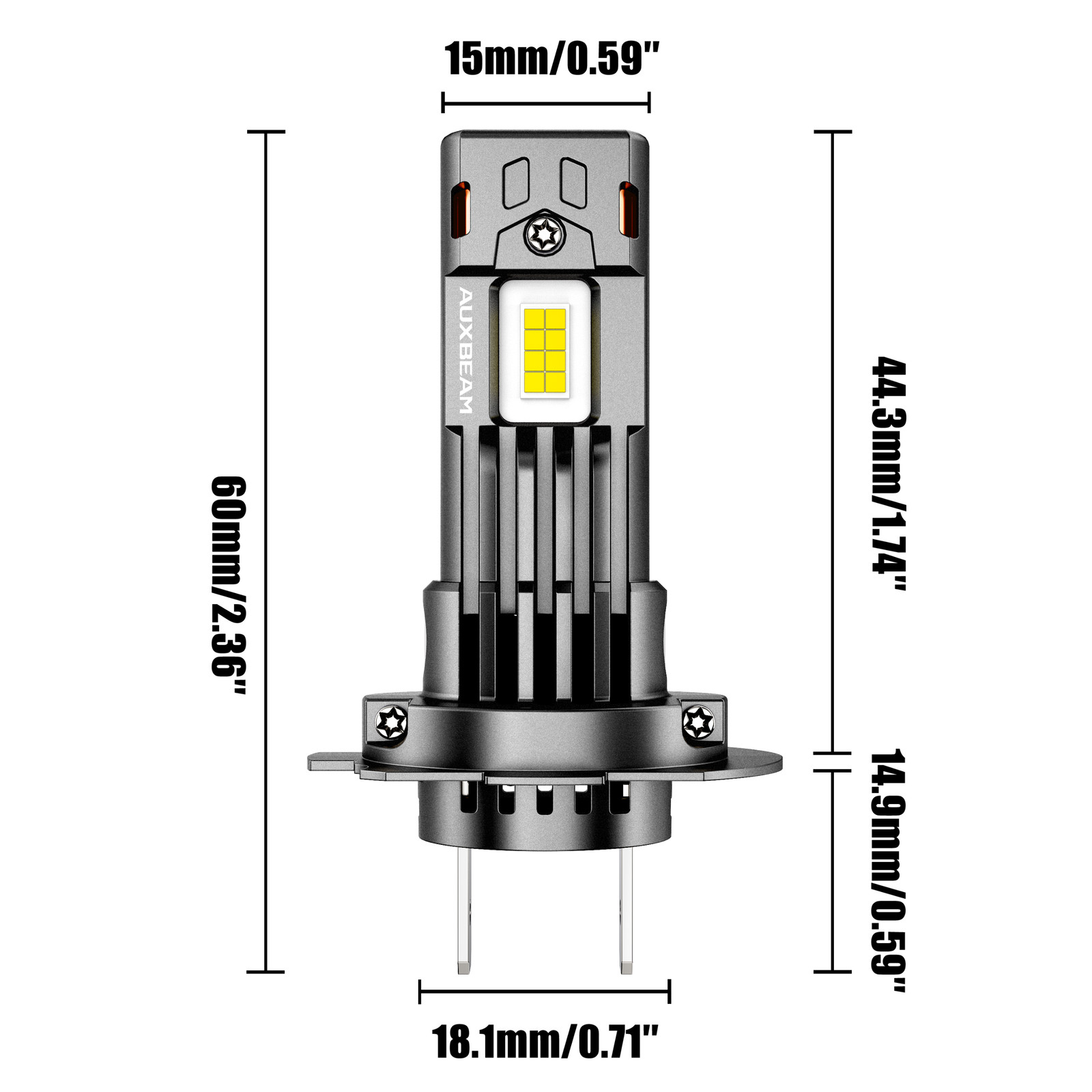 AUXBEAM Q30 H7 LED Headlight High/Low Beam Bulbs 110W 24000LM Bright White 6500K