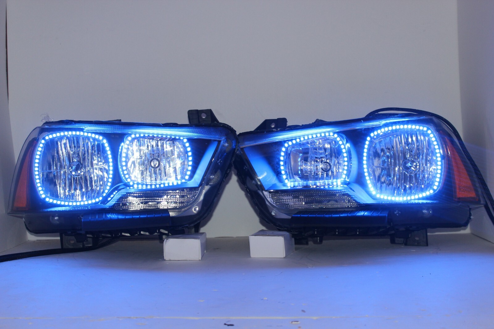Dodge Charger 2011-2014 Pre-Built Headlights LED RGB Angel Eyes Halo Ring