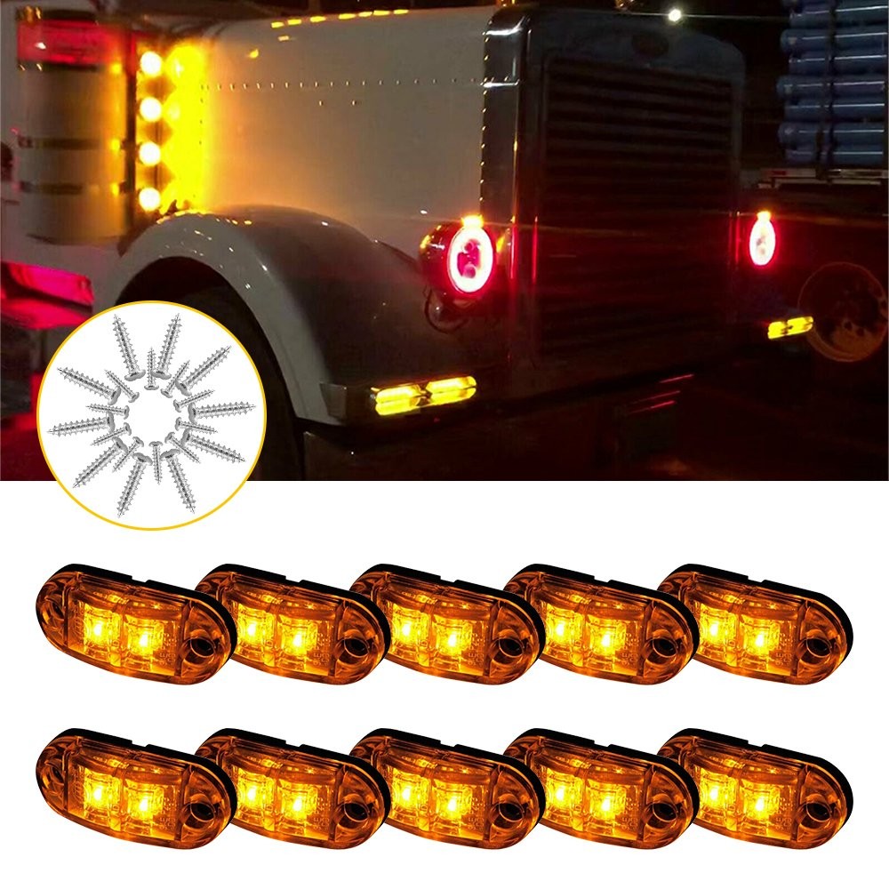 10X Amber LED Side Marker Light Turn Signal Lights Clearance Lamp For Trucks Car