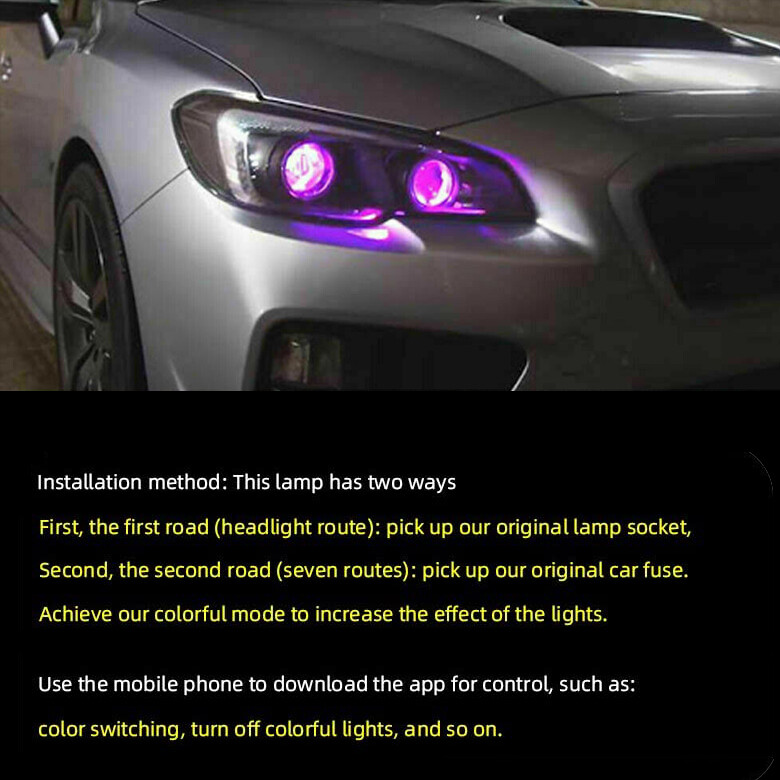 4pcs H11 + 9005 LED Combo RGB Multicolor Headlight Fog Light Bulb Phone Control