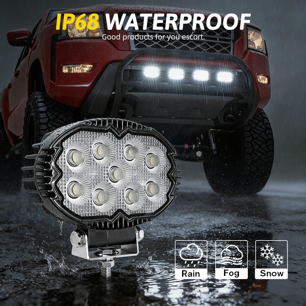 5.5“ INCH Round LED Spot Light Pods Work Flood Driving Fog Lamp Offroad 4WD ATV