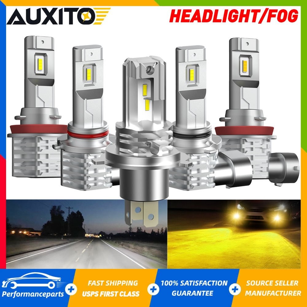 AUXITO LED 9005 9006 H4 H11 Headlight Driving Fog Bulbs White Super Bright 6500K