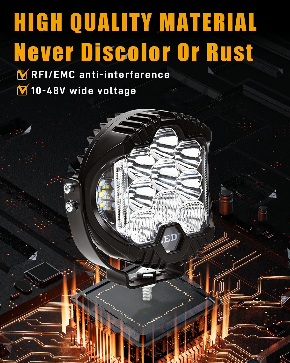 5″ 7″inch Round LED Work Light Spot & Flood Driving Fog Headlight Truck Off Road