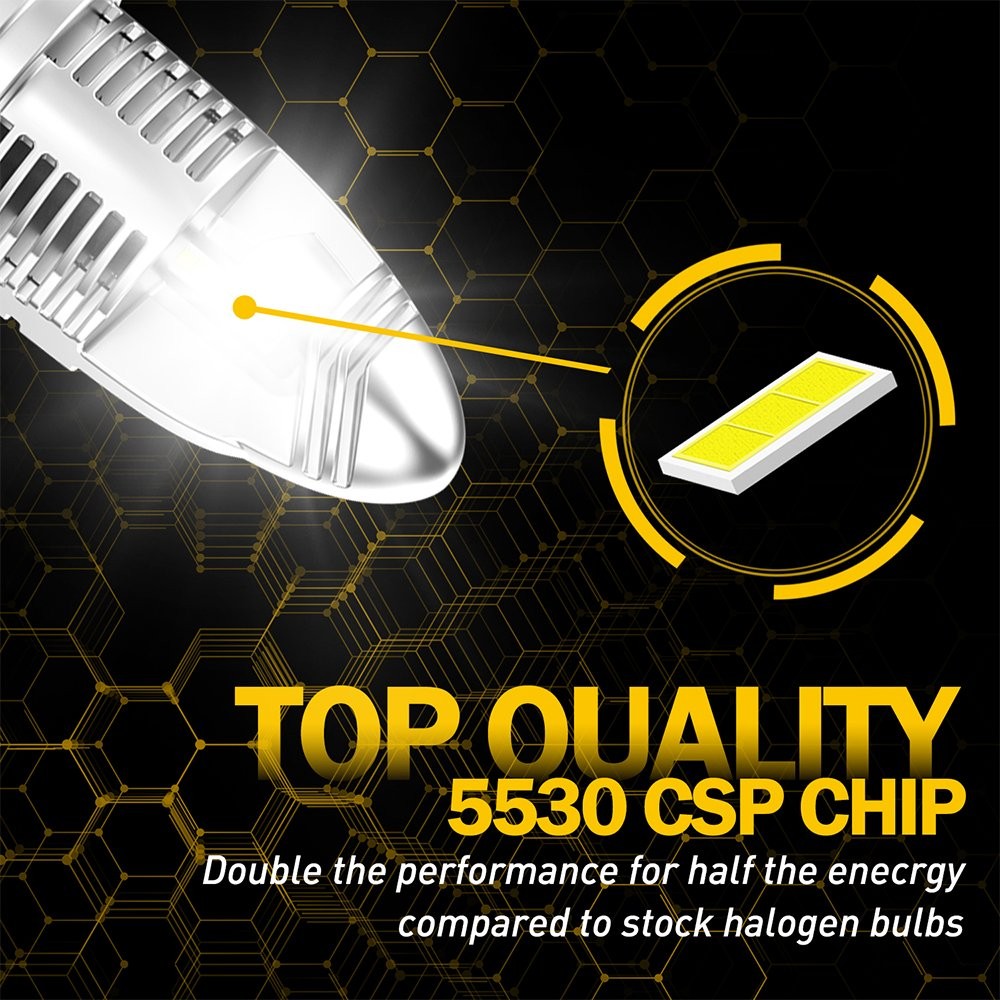 2PCS H4 9003 HB2 LED Headlight Bulbs Kit High Low Beam 6000K Super White Canbus