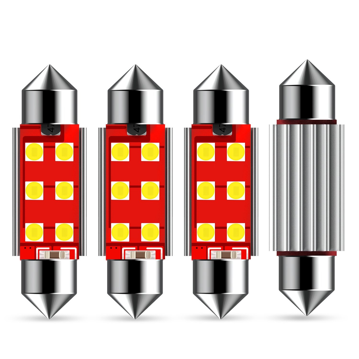 560 569 41mm LED Parking Marker Dome Map Light Bulbs Super Bright White 4pcs US