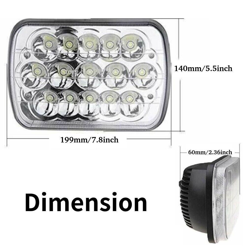DOT Pair 130W 5×7″ 7×6″ LED Headlights Chrome Fit for Ford F-650 F-750 2000-2015