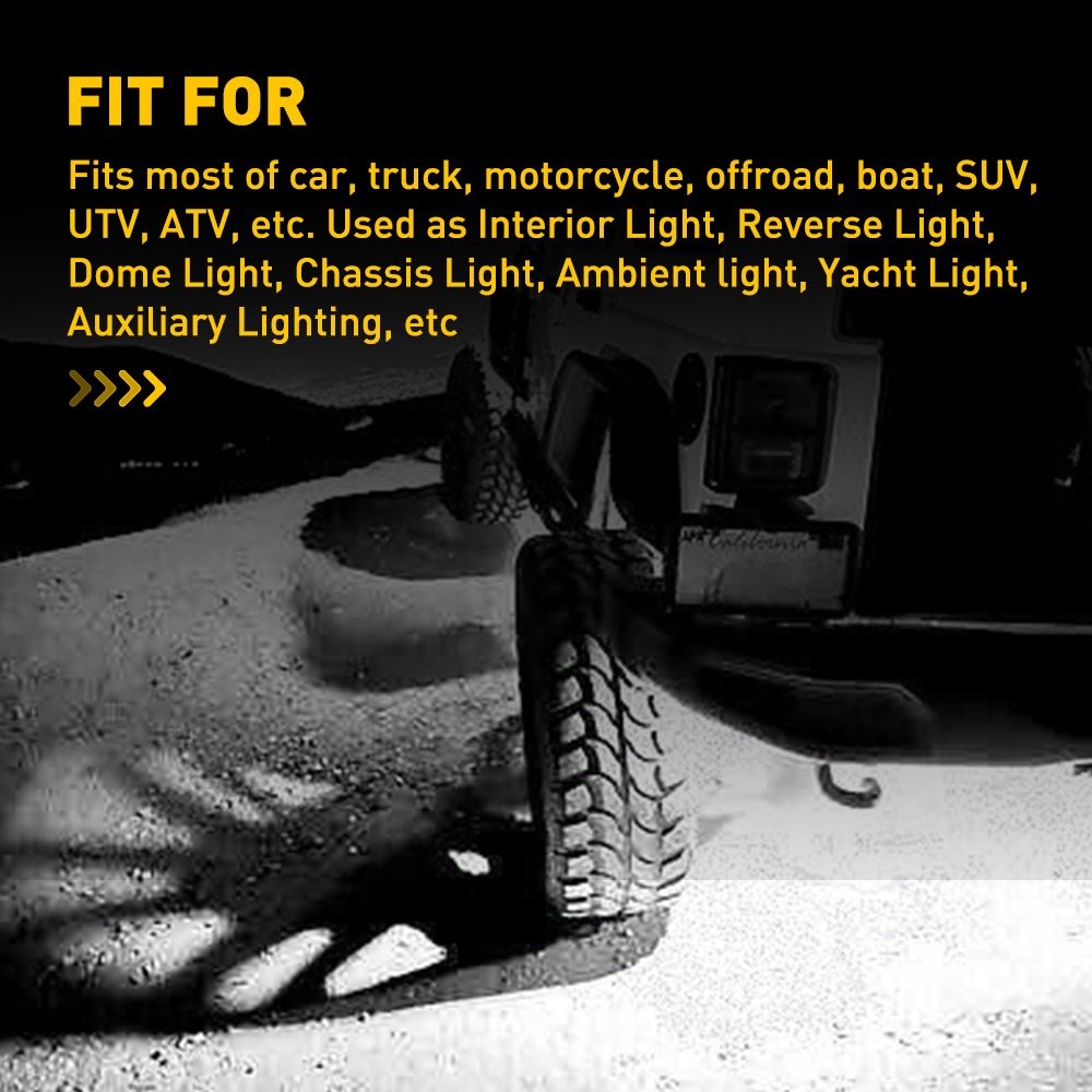 4-20PC Universal Underglow Light Super Bright Pure White Light for Car Truck EXR