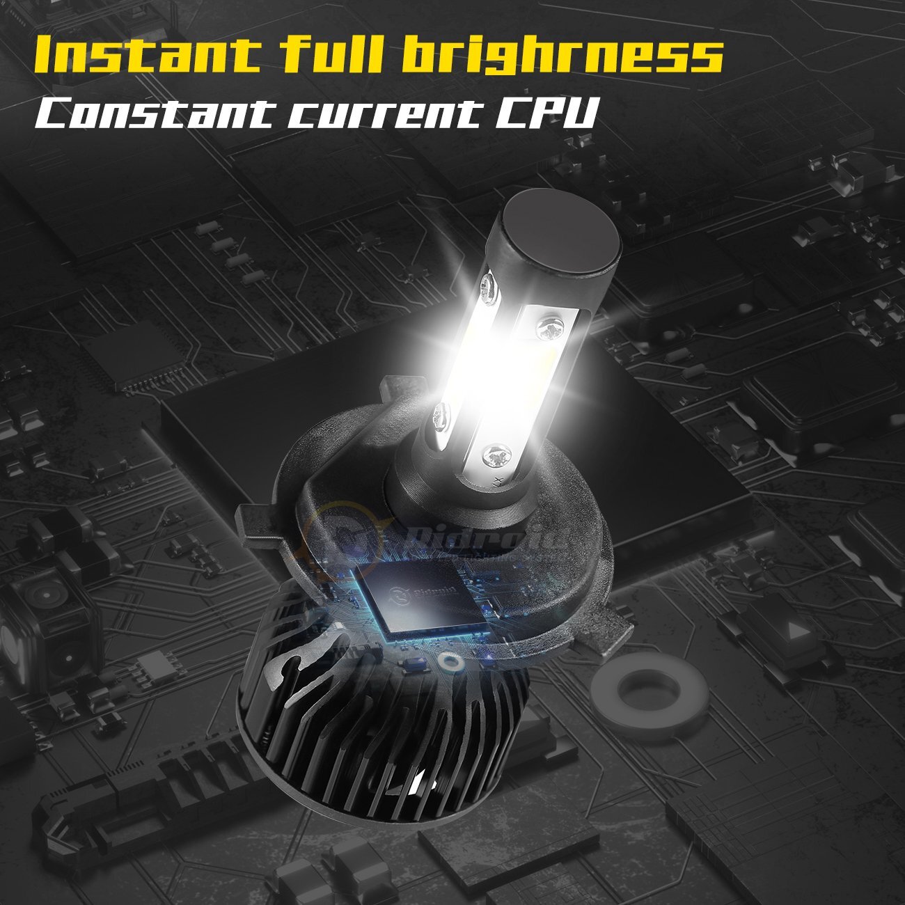 2x H4 / 9003 4-Sides LED Headlight Conversion Kit 2400W 360000LM Hi/Lo Beam Bulb