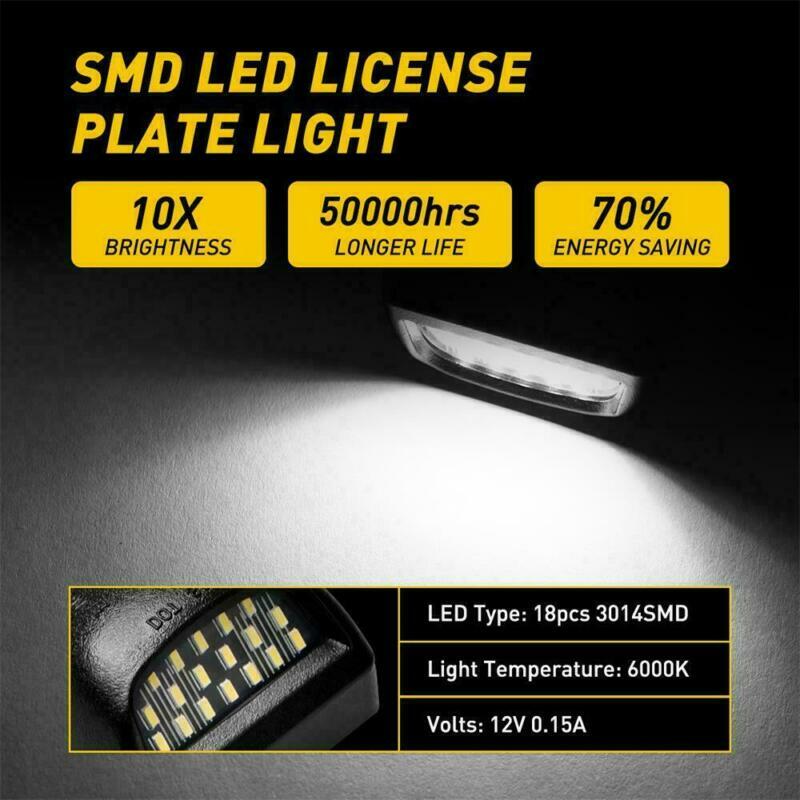 LED License Plate Light Assembly For GMC Sierra For Chevy Silverado 1500 2500 CT