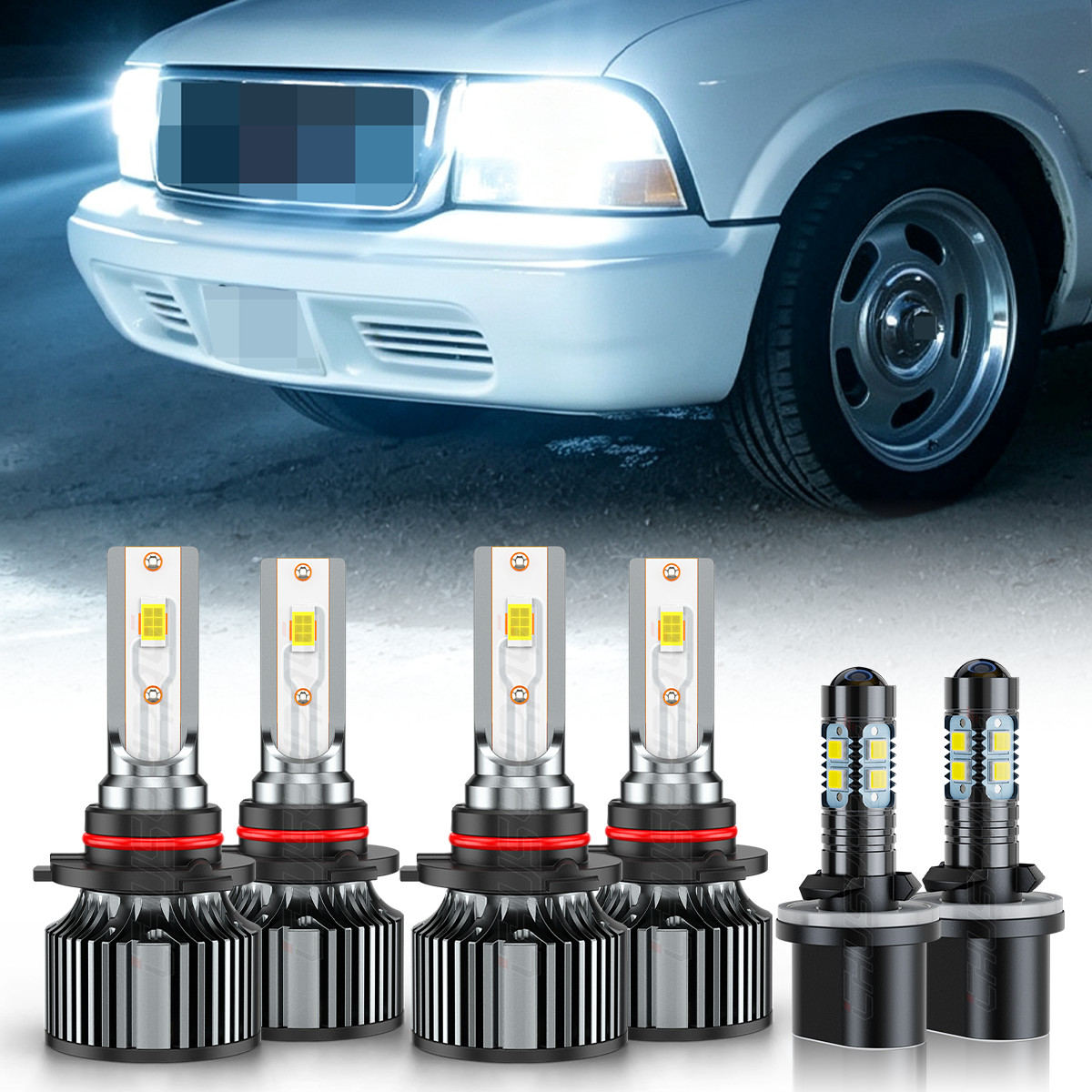 For GMC Sonoma Cab Pickup 1998-2003 LED Headlights Fog Lights Bulbs Super Bright